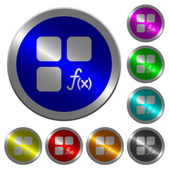 Sticker - Component functions luminous coin-like round color buttons