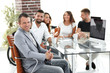 © ASDF - boss and business team on meeting in office