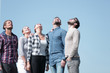 © ASDF - closeup.a team of young people looks up