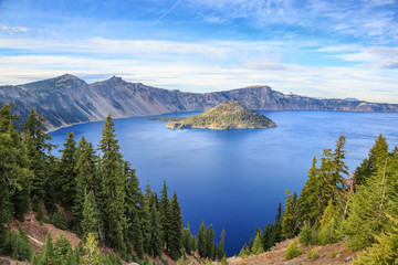 crater lake national park panorama, oregon, usa
