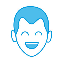 Man smiling cartoon icon vector illustration graphic design