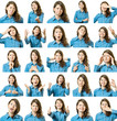 © Iurii - Collage of beautiful girl with different facial expressions