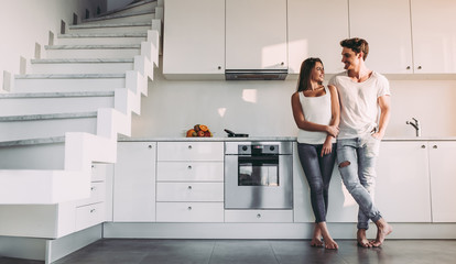 Couple on kitchen