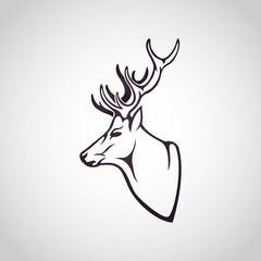 Canvas Print - Deer vector logo icon illustration