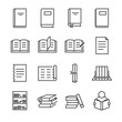 Books line icon set. Included the icons as book, study, learn, education, paper, document and more.