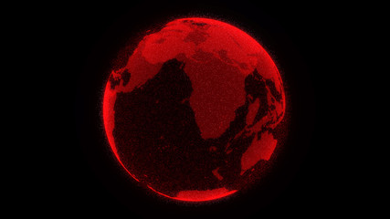 Wall Mural - Digital Earth, Connection Network Rotation of planet world map background