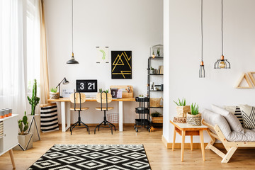 Sticker - Scandinavian style workspace with table