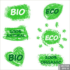Wall Mural - Sticker. Bio. Eco. Natural product. Organic. Green. For your design.