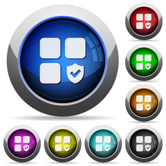 Sticker - Protected component round glossy buttons