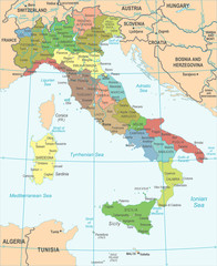 Wall Mural - Italy Map - Vector Illustration