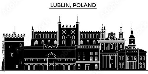Dekoracja na wymiar  polska-lublin-architektura-skyline-budynki-sylwetka-zarys-krajobrazu-zabytki-edytowalny