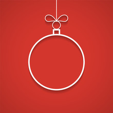 Christmas Ball Outline. Christmas Greeting Card. Vector Illustra
