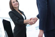 © ASDF - business colleagues shaking hands after a successful presentation.