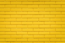 Yellow Brick Wall Texture Background, Horizontal Pattern