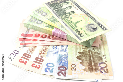 United Kingdom Pound Sterling Thailand Baht Chinese Yuan And Lao - 