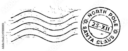 Fotografía Christmas post stamp isolated on white. Vector