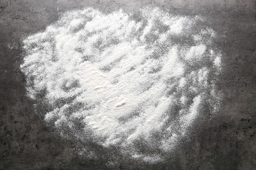 Poster - Scattered flour on gray background