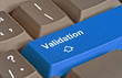 Keyboard with key for validation