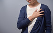 © eggeeggjiew - Woman having chest pain.