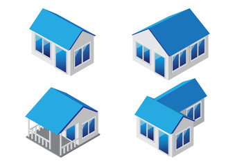 isometric house set, home and living