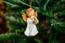 Beautiful Christmas Tree Decoration Toy In The Form Of Redhead Angel