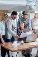 Wall Mural - Business people working together   