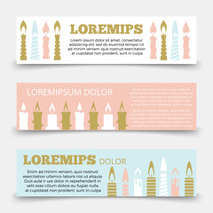 Canvas Print - Horizontal banners template with candles