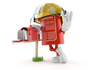 Sticker - Fire extinguisher character with mailbox