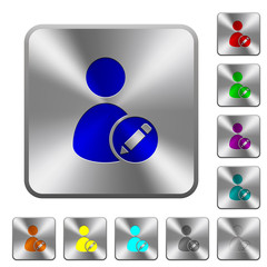 Canvas Print - Edit user account rounded square steel buttons