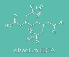 Poster - Disodium edetate (disodium EDTA) drug molecule. Skeletal formula.