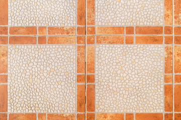 Wall Mural - Square tile with brown frame on the floor