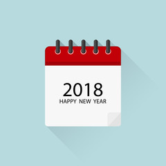 Canvas Print - calendar 2018 - vector icon. calendar in flat design with shadow