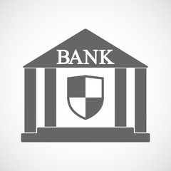 Poster - Isolated bank icon with a shield