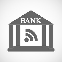 Wall Mural - Isolated bank icon with an RSS sign