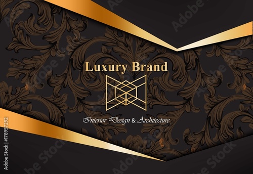 Luxury card with ornaments Vector. Beautiful illustration for brand book, bus...