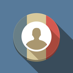 Sticker - Long shadow France flag with a male avatar