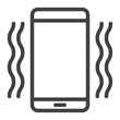 Phone vibrating line icon, web and mobile, call sign vector graphics, a linear pattern on a white background, eps 10.