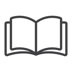 open book line icon, web and mobile, read mode sign vector graphics, a linear pattern on a white bac