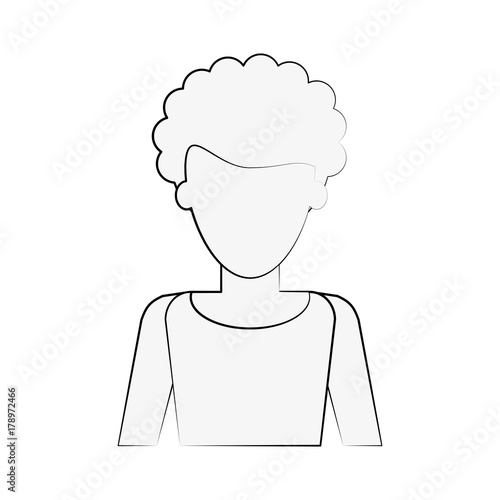 Woman With Short Curly Hair Avatar Portrait Icon Image Vector