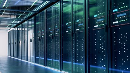 Server room or server computers.3d rendering.