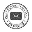 Post service EXPRESS postmark with envelope sign