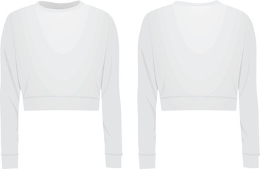 Women white crop sweater. vector illustration