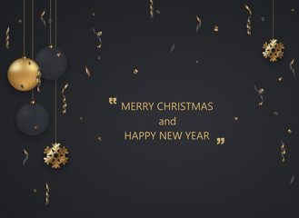 Wall Mural - vector modern christmas or 2018 happy new year winter holiday invitation card