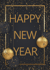 Wall Mural - vector modern christmas or 2018 happy new year winter holiday invitation card