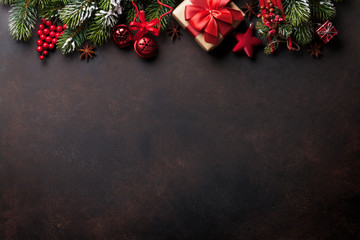 Wall Mural - Christmas background with tree and decor