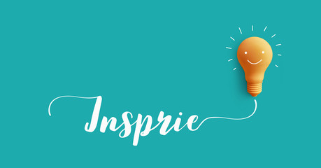 INSPIRE message with light bulb.business creativity idea