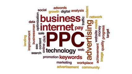 Poster - PPC animated word cloud, text design animation.