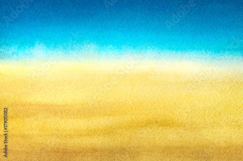 Light Blue To Warm Yellow Abstract Sea And Beach Gradient Painted
