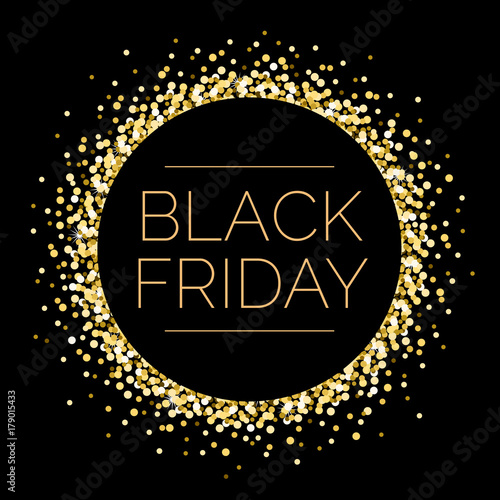 Fotografia Black Friday Round Gold Sparkle Illustration 1