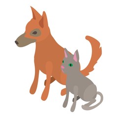 Sticker - Cat dog icon, isometric 3d style